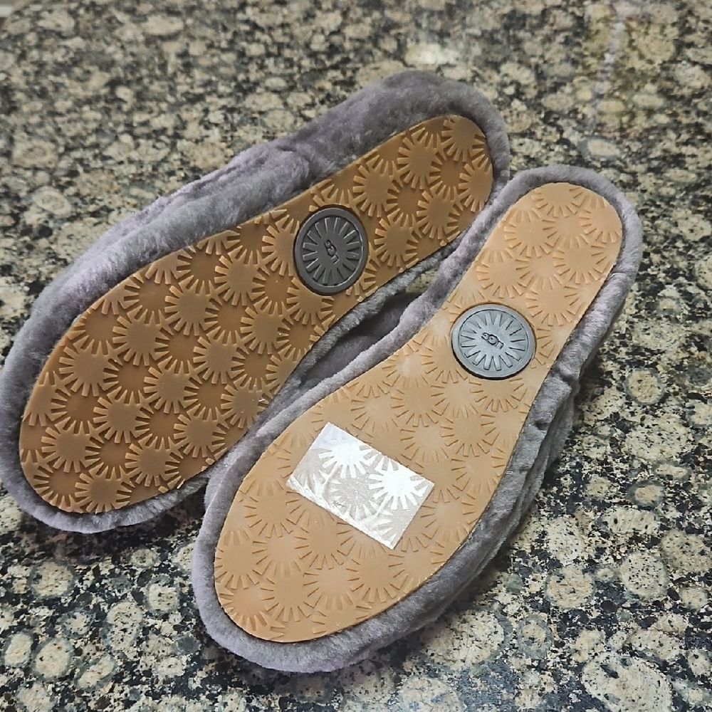 UGG Fluffy Gray Slippers - Picture 5 of 5